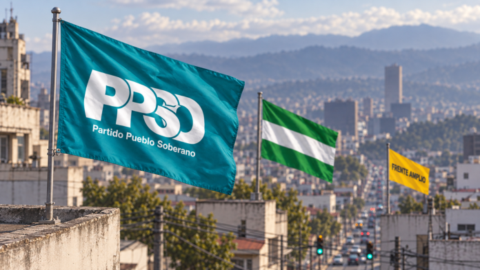 Imagen ilustrativa de la simpatía política en Costa Rica según la encuesta CIEP-UCR de septiembre de 2026, con representación del Partido Pueblo Soberano, Partido Liberación Nacional y Frente Amplio.
